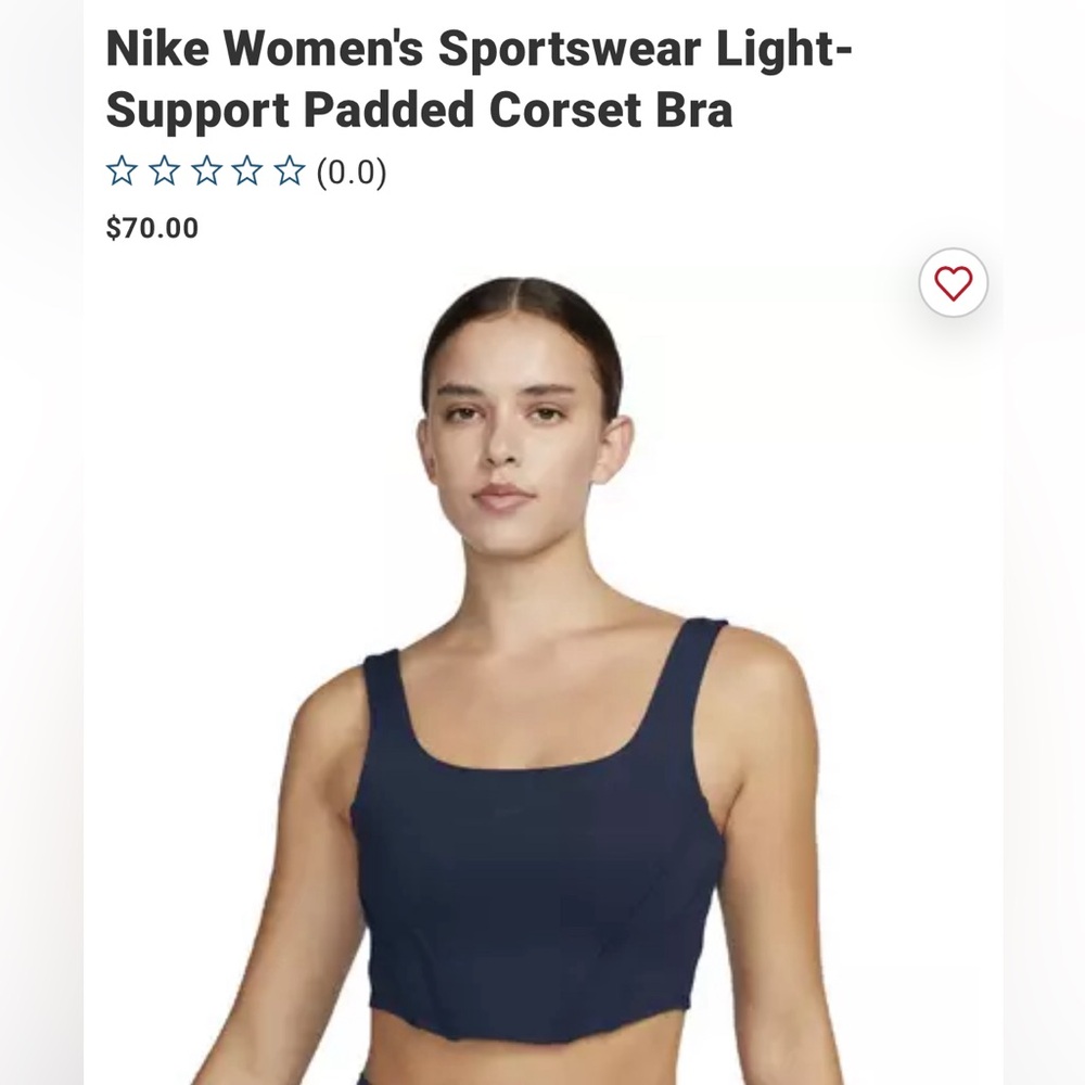 ❌SOLD❌ NWT Nike Corset Bra Top